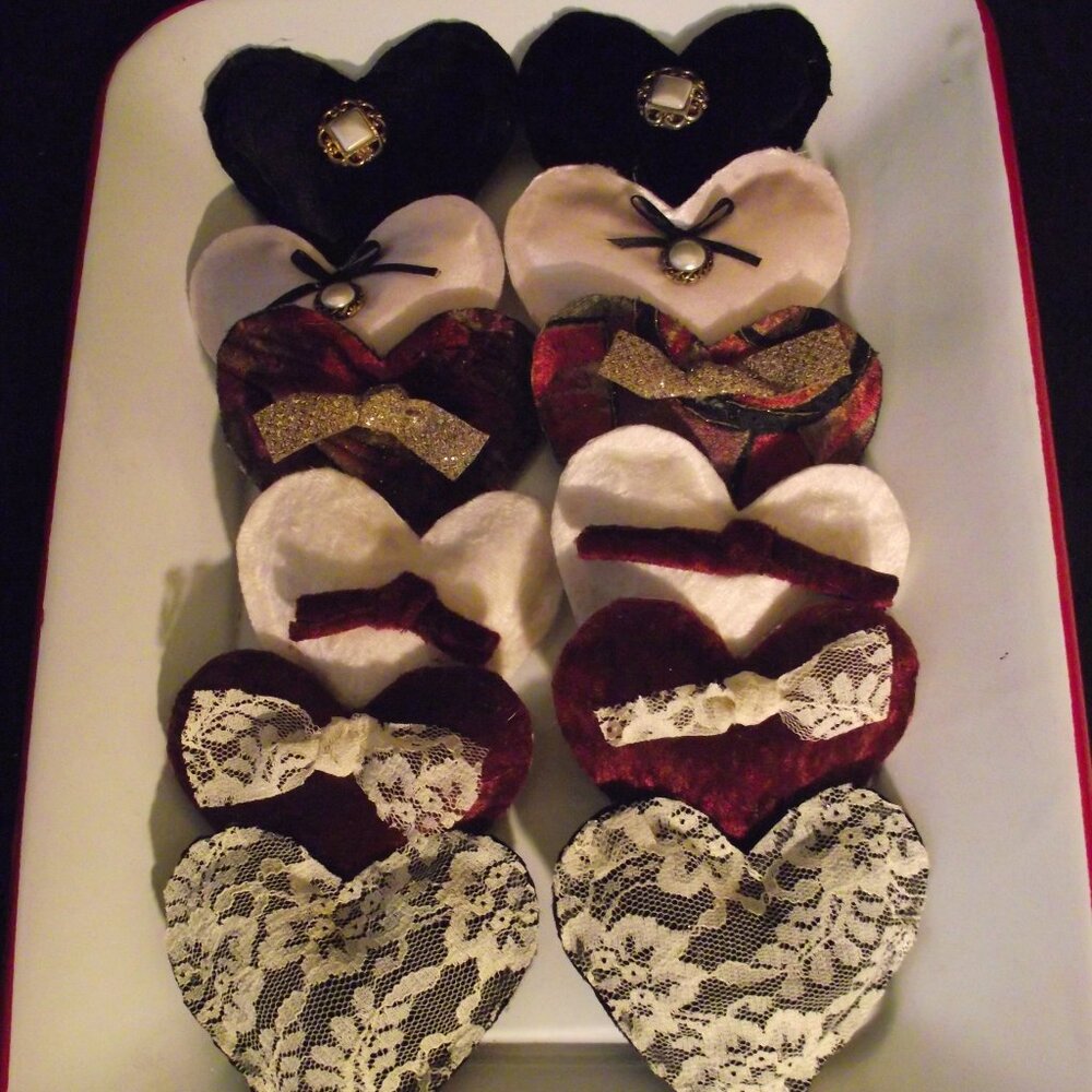 SEXY ROMANTIC ~ 12 HAND CRAFTED HEARTS